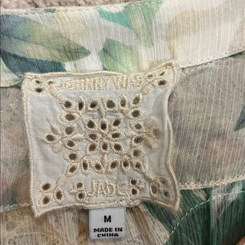 Johnny Was Multicolor Floral Long Sleeve Dress. This is just the shear shell - Picture 4 of 8